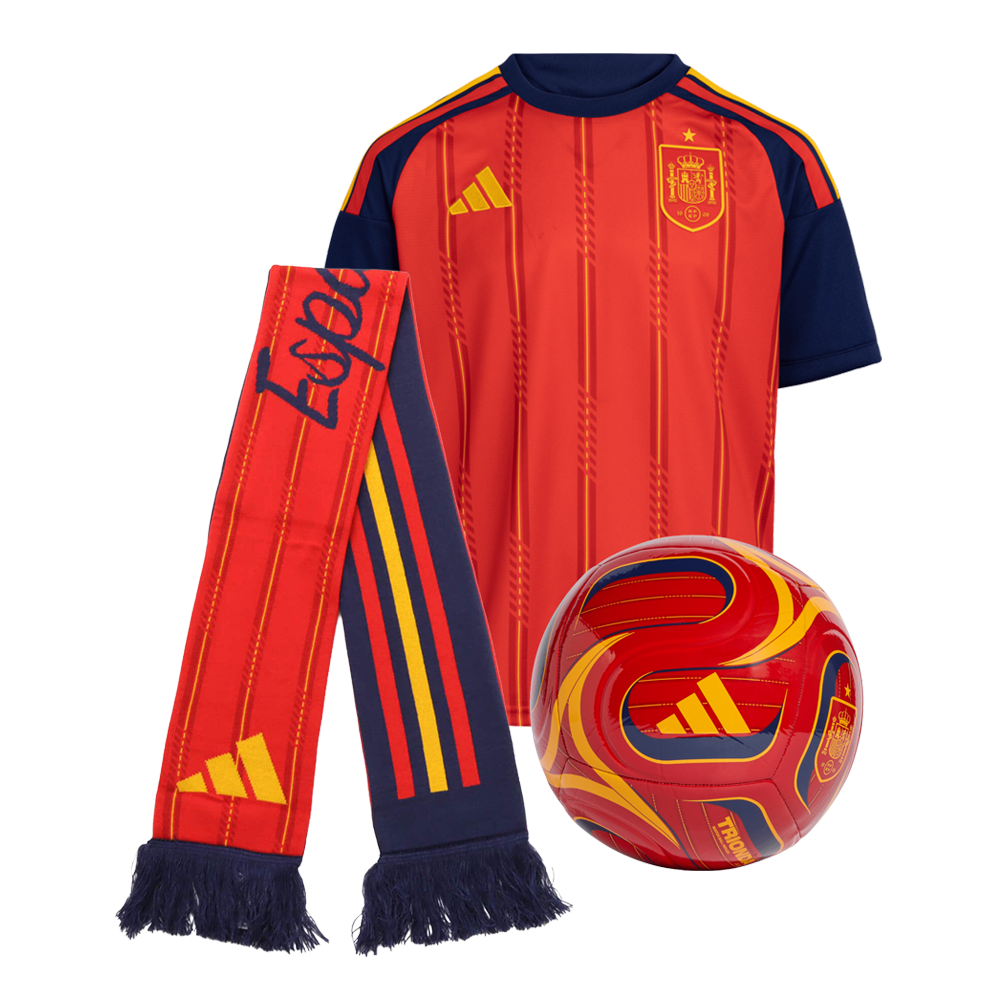 Pack Camiseta Niño Primera Equipación + Bufanda + Balón España