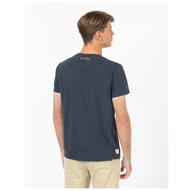 CAMISETA AZUL LETTERING