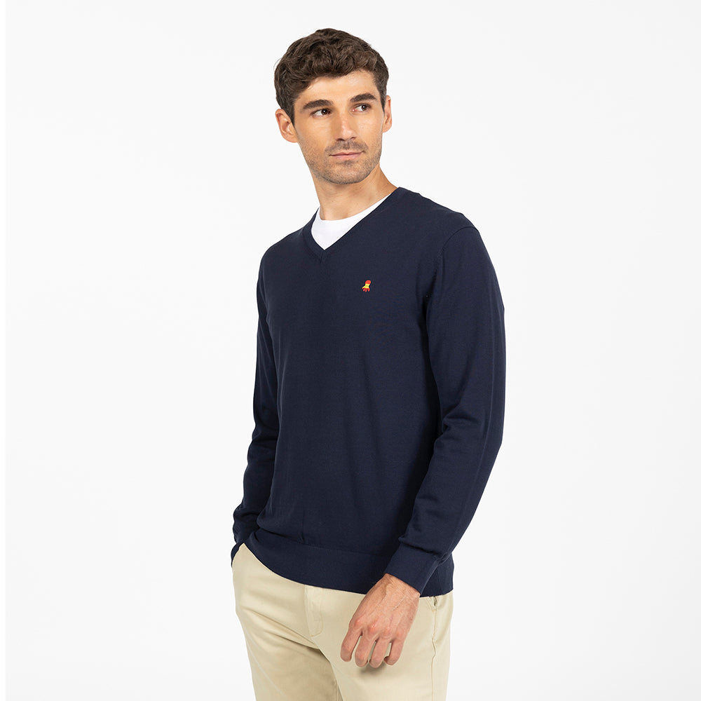 BLUE V-NECK SWEATER