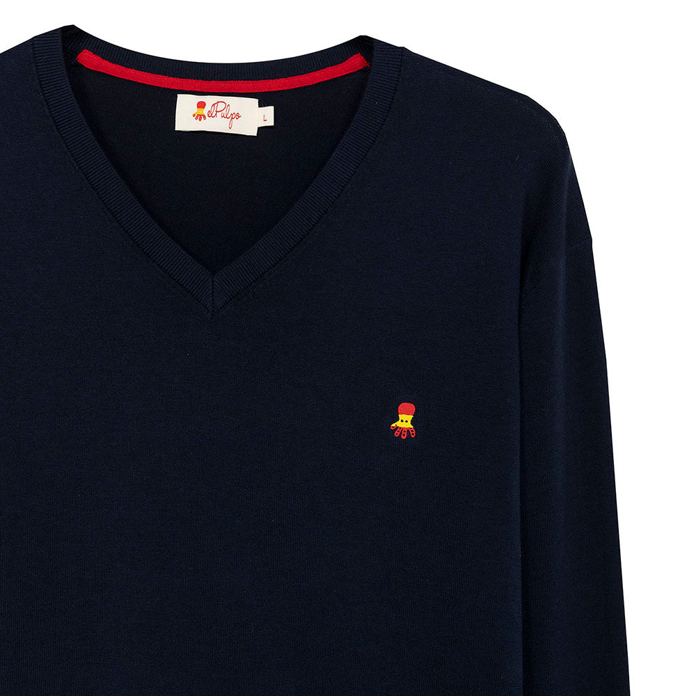 BLUE V-NECK SWEATER