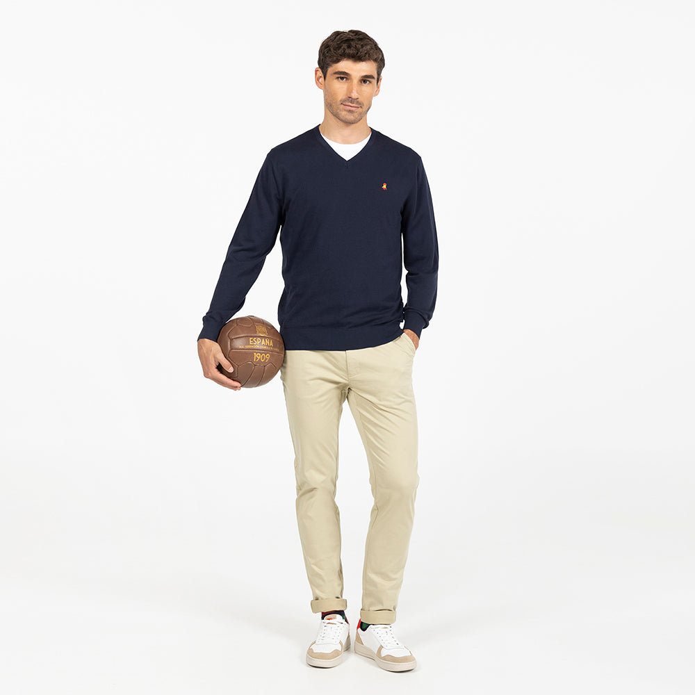BLUE V-NECK SWEATER