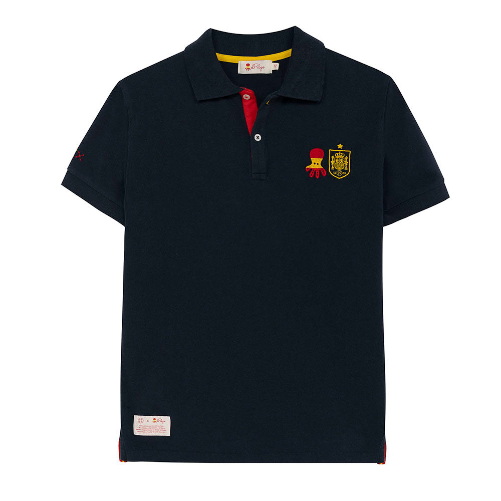 POLO AZUL ESCUDO RFEF JUNIOR