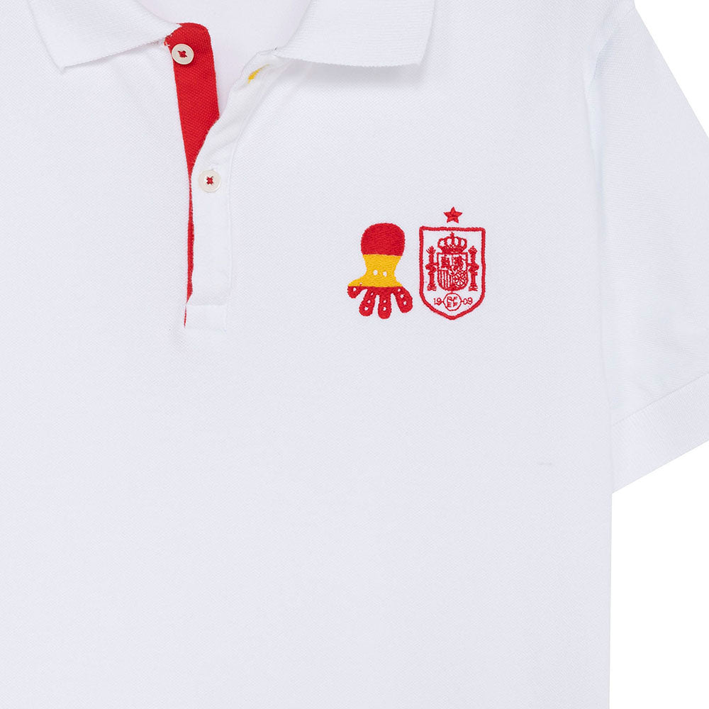 WHITE POLO SHIELD RFEF JUNIOR