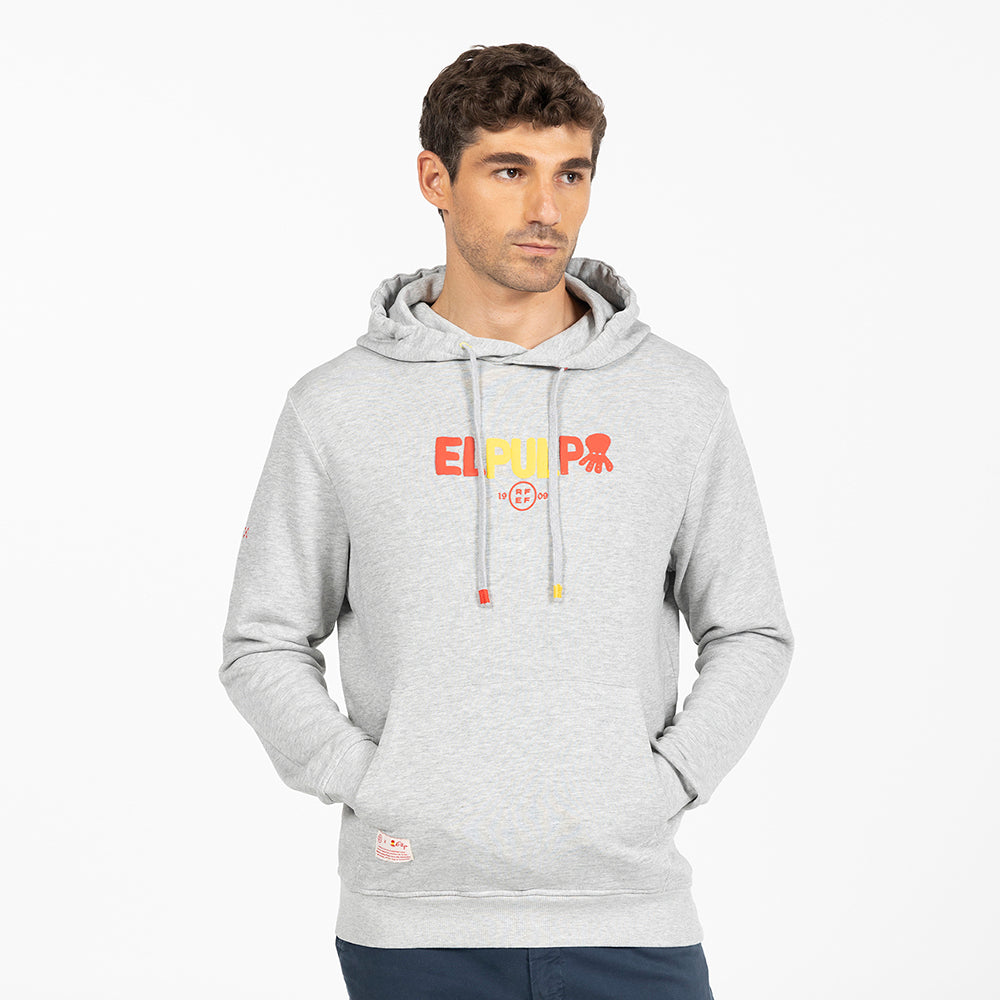 SUDADERA GRIS CAPUCHA LETTERING