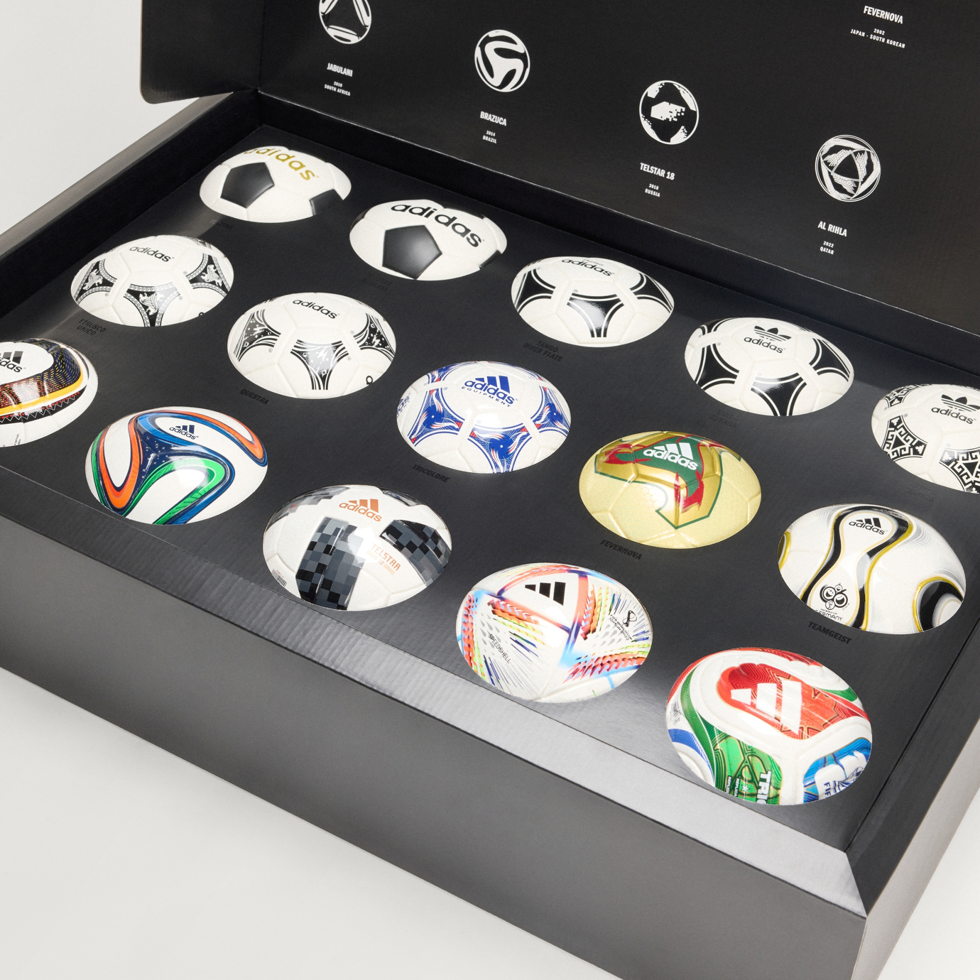 SET OF HISTORICAL MINI BALLS FROM THE FIFA WORLD CUP